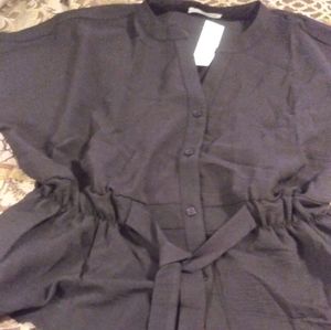 Fashion Nova  black  large Casual wraparound shirt